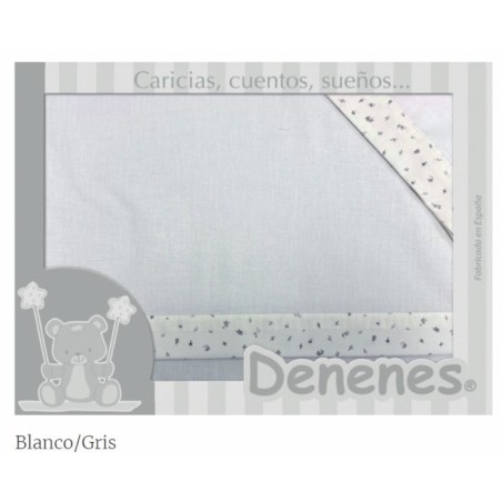 Juego Sábanas Franela Algodón Florecitas Gris Denenes
