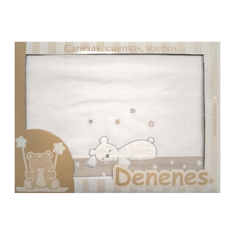 Juego Sábanas Franela Algodón Osito Durmiendo Beige Denenes Juego Sábanas Franela Algodón Osito Durmiendo Beige Denenes