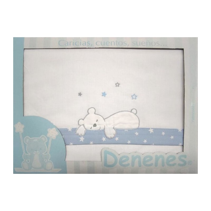 Juego Sábanas Franela Algodón Osito Durmiendo Azul Denenes Juego Sábanas Franela Algodón Osito Durmiendo Azul Denenes