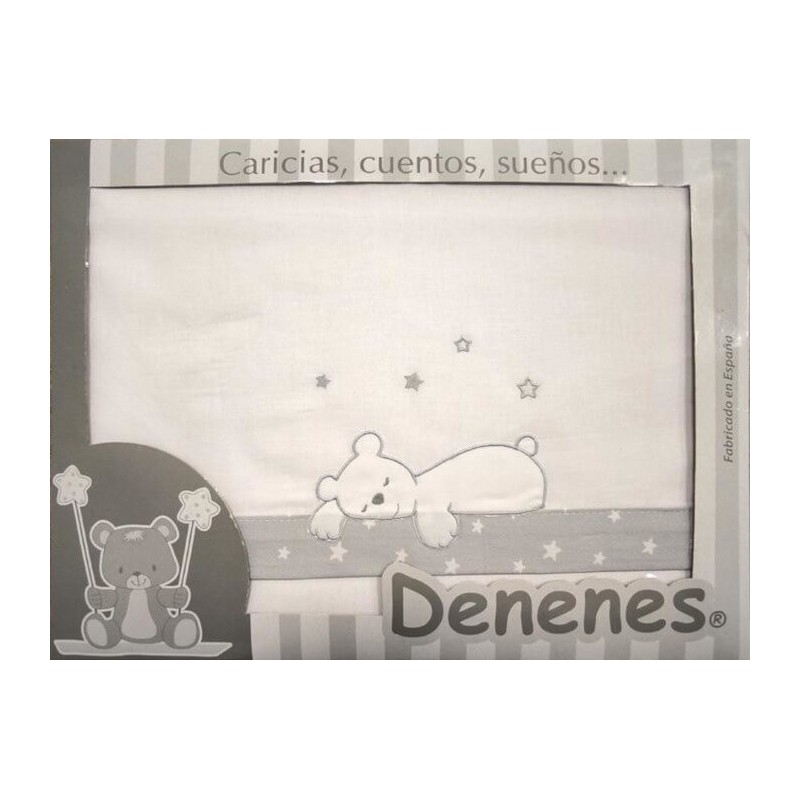 Juego Sábanas Franela Algodón Osito Durmiendo Gris Denenes Juego Sábanas Franela Algodón Osito Durmiendo Gris Denenes