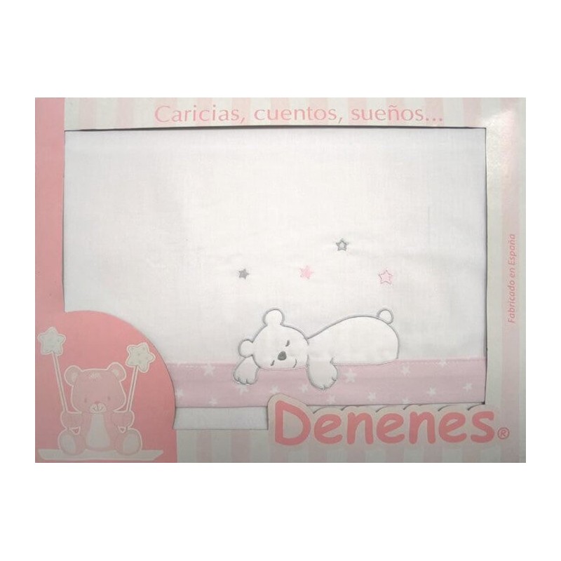Juego Sábanas Franela Algodón Osito Durmiendo Rosa Denenes Juego Sábanas Franela Algodón Osito Durmiendo Rosa Denenes
