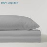 Juego de Sábanas Liso Gris Serena Cotton 100% Algodón