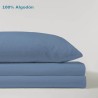Juego de Sábanas Liso Azul Oceano Serena Cotton 100% Algodón