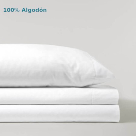 Juego de Sábanas Liso Blanco Serena Cotton 100% Algodón