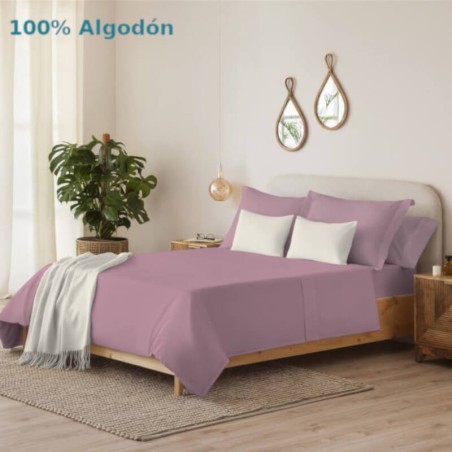 Juego de Sábanas Liso Violet Ice Serena Cotton 100% Algodón