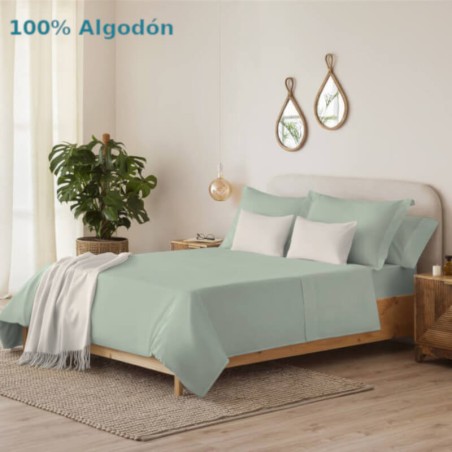 Juego de Sábanas Liso Menta Serena Cotton 100% Algodón