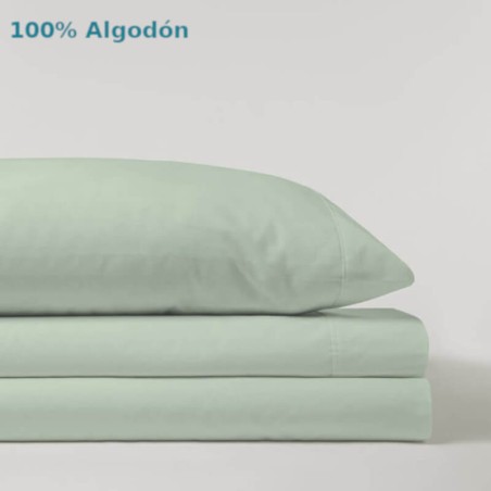 Juego de Sábanas Liso Menta Serena Cotton 100% Algodón