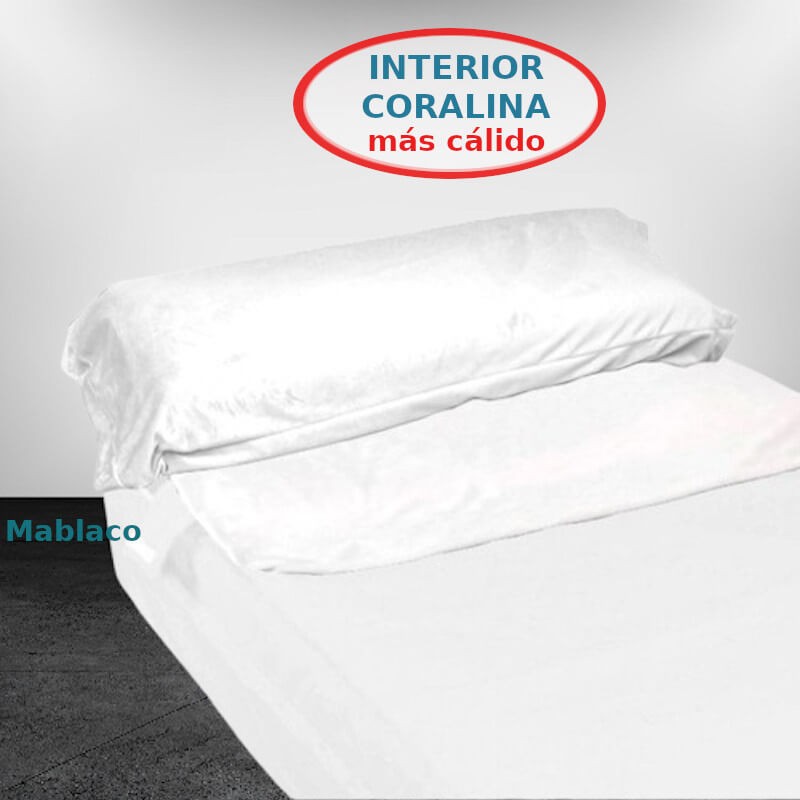 Saco Nórdico interior Coralina Blanca Invierno Liso Blanco Royal Con Cremallera y Fuelle