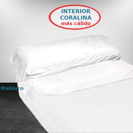 Saco Nórdico interior Coralina Blanca Invierno Liso Blanco Royal Con Cremallera y Fuelle