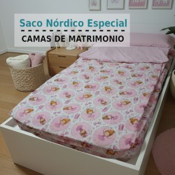 Saco Nórdico Ballet Rosa Royal Cama de Matrimonio infantil con Cremallera y Fuelle