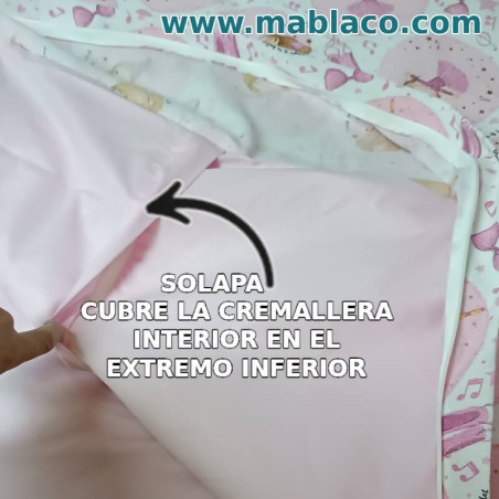 Solapa interior cubre la cremallera interior para que no este en contacto con el cuerpo