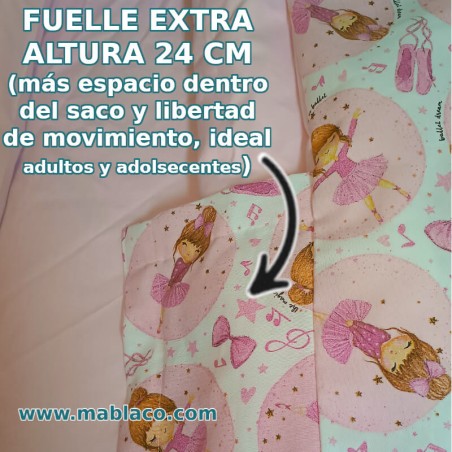 Fuelle extra alto 24 cm para camas de 120 en Saco Nórdico Ballet, Más espacio y libertad de movimiento en el interior