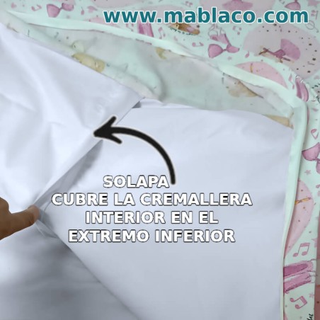  Solapa interior cubre la cremallera interior para que no este en contacto con el cuerpo