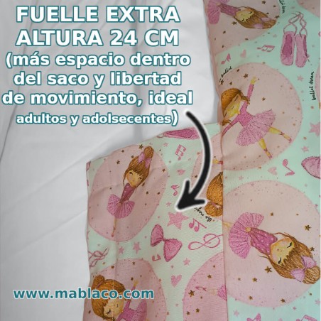 Fuelle extra alto 24 cm para camas de 120 en Saco Nórdico Ballet, Más espacio y libertad de movimiento en el interior