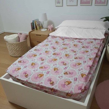  Saco Nórdico Algodón Ballet Rosa Con Cremallera y Fuelle Royal