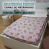 Saco Nórdico Ballet Rosa interior 100% Algodón 200 hilos Royal Cama de Matrimonio infantil con Cremallera y Fuelle