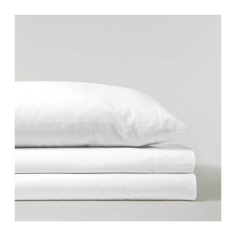 Juego de Sábanas Franela de Algodón Lisa Blanco D'art
