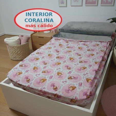 Saco Nórdico interior Coralina Invierno Ballet Rosa Royal con Cremallera y Fuelle