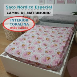 Saco Nórdico invierno Ballet Rosa interior coralina gris Cama de Matrimonio infantil