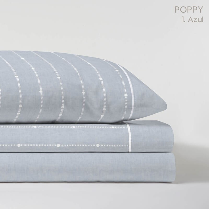 Juego de Sábanas Poppy Azul Serena