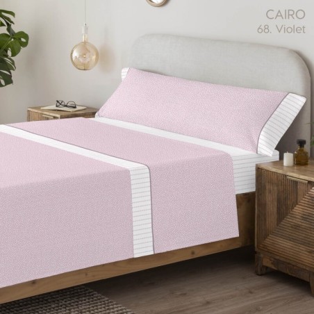 Juego de Sábanas Cairo Violet Ice Topitos Serena