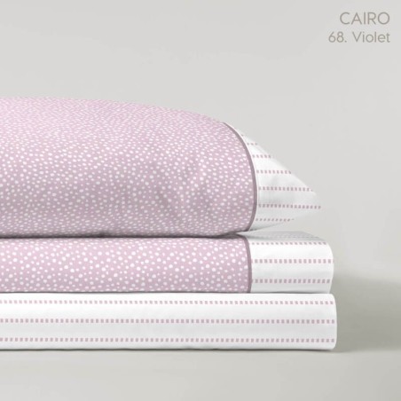 Juego de Sábanas Cairo Violet Ice Topitos Serena