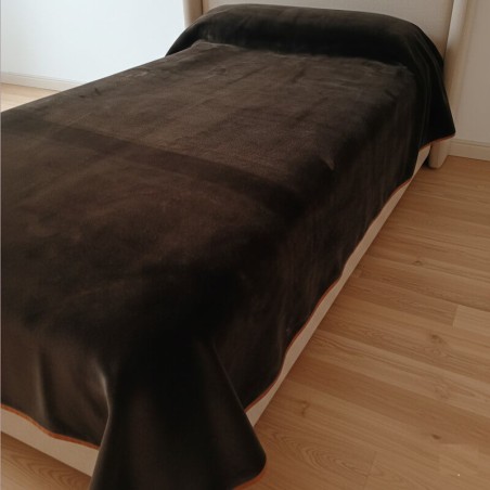 Manta Rayas Lisa Marrón Chocolate Terciopelo Royal