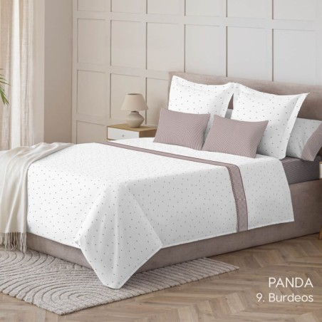 Juego de Sábanas Panda Burdeos Kabely