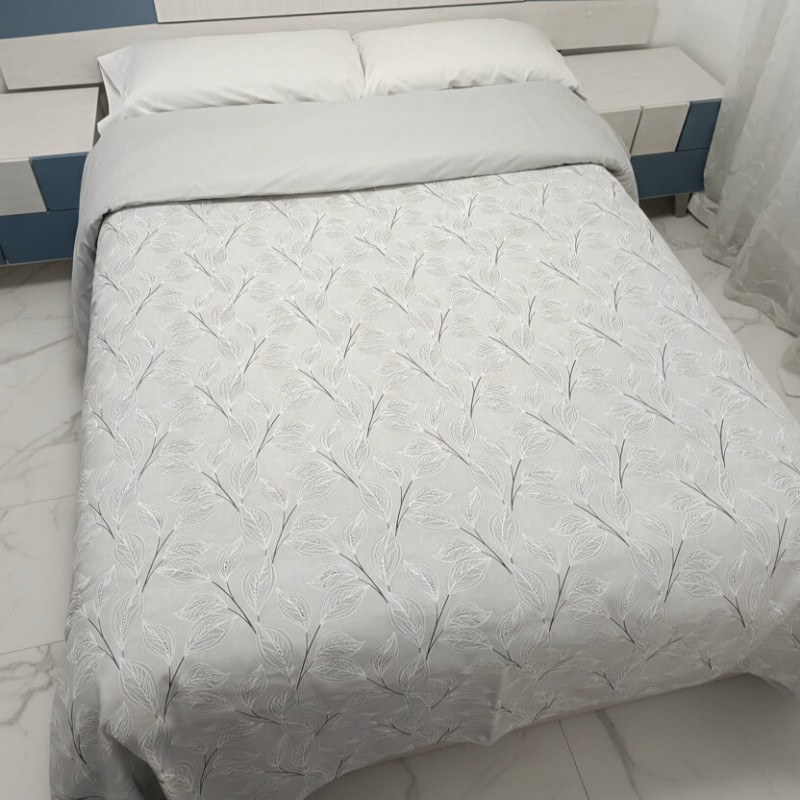 Funda Nórdica Hoja Natura Gris Reversible 1 pieza Royal