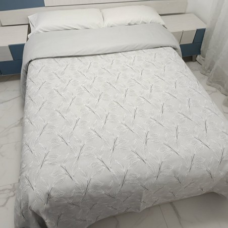 Funda Nórdica Hoja Natura Gris Reversible 1 pieza Royal