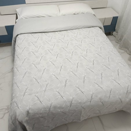 Funda Nórdica  Cuna de Bebé Hoja Nature Gris Reversible 1 pieza Royal