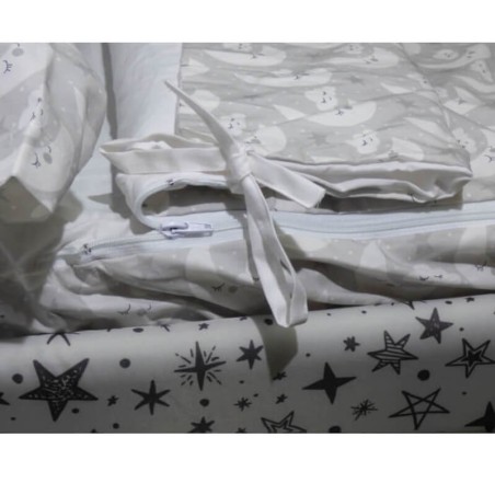 detalles del Saco Nórdico Nube Gris Bebé 100% Algodón