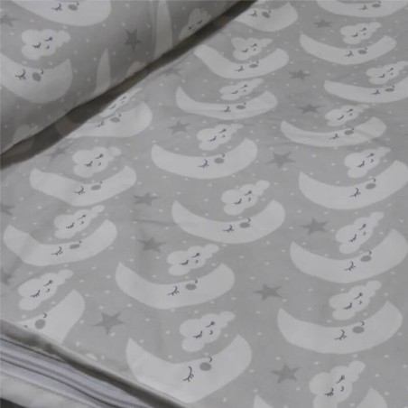 Estampado Saco Nórdico Nube Gris Bebé 100% Algodón