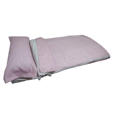 Lateral Saco Nórdico Estrellas Rosa Cunas Bebé 100% Algodón con cremallera