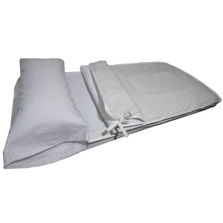 Saco Nórdico Cuna 100% Algodón Rayas Gris