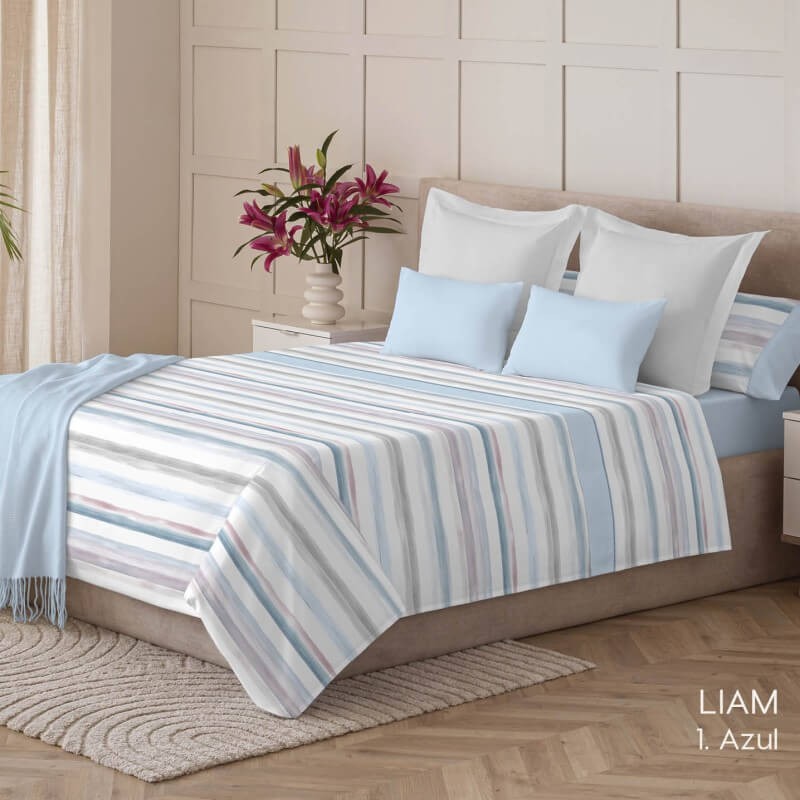 Juego de Sábanas Liam Azul Kabely