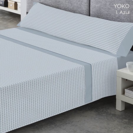 Juego de Sábanas Yoko Azul Pasata