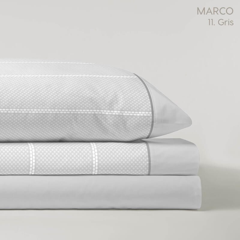 Juego de Sábanas Marco Gris Dart Luxe