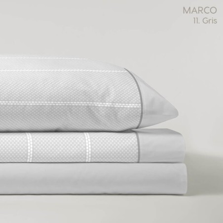 Juego de Sábanas Marco Gris Dart Luxe