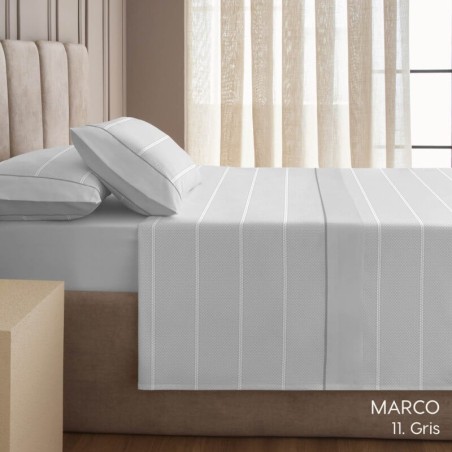 Juego de Sábanas Marco Gris Dart Luxe