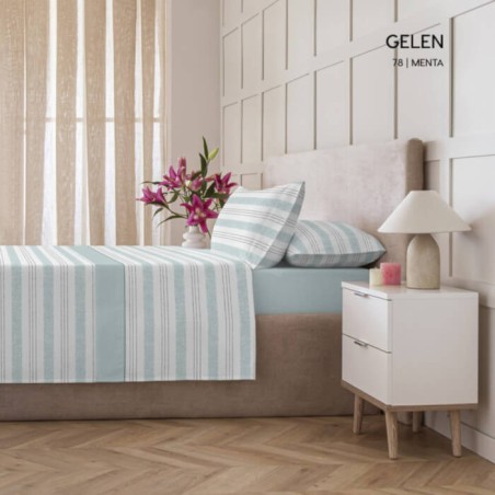 Juego de Sábanas Coralina Gelen Menta Cama 120