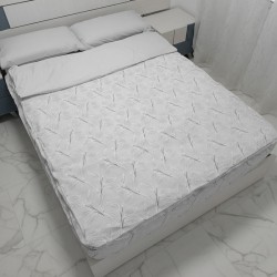 Saco Nórdico Hoja Nature Gris Con Cremallera y Fuelle Royal interior gris perla