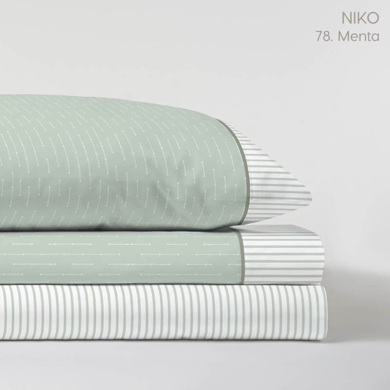 Juego de Sábanas Nico Menta 100% Algodón Serena Cotton Luxe