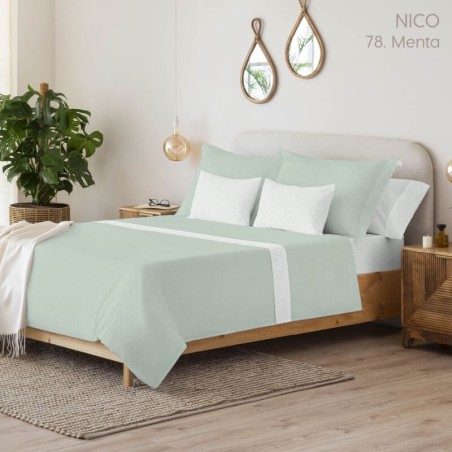 Juego de Sábanas Nico Menta 100% Algodón Serena Cotton Luxe