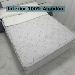 Saco Nórdico Hoja Nature Gris interior blanco 100% Algodón 200 hilos Royal