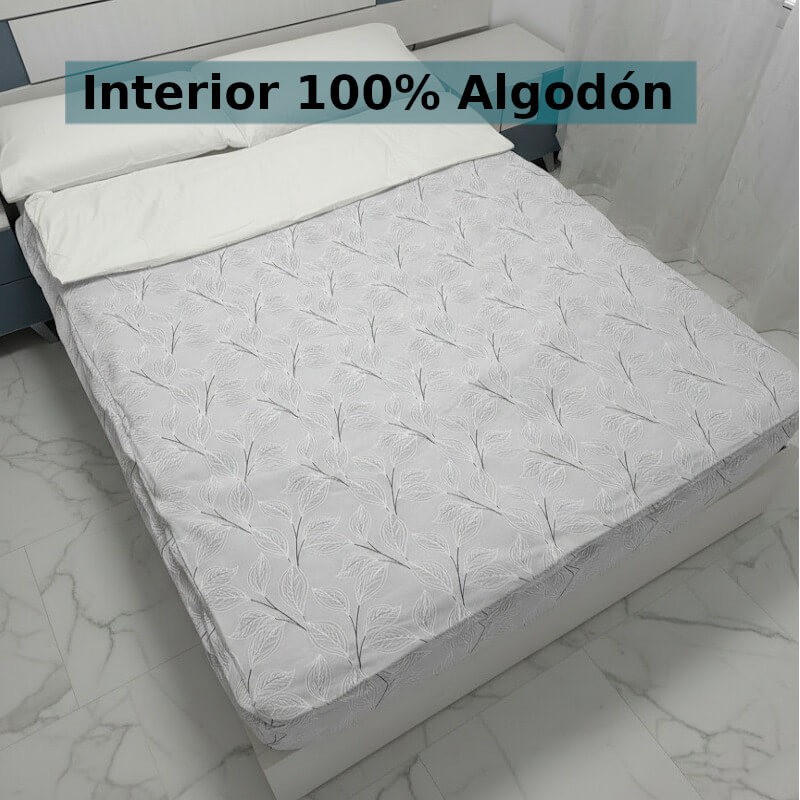 Saco Nórdico Bebé Hoja Nature Gris Rosa interior 100% Algodón 200 hilos Royal