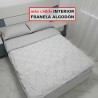 Saco Nórdico Franela Algodón Invierno Hoja Nature Gris Royal Con Cremallera y Fuelle
