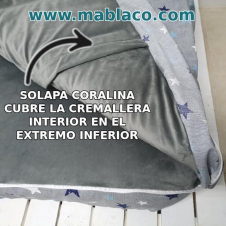 Solapa de coralina Saco Nórdico Coralina Invierno, para cubrir la cremallera