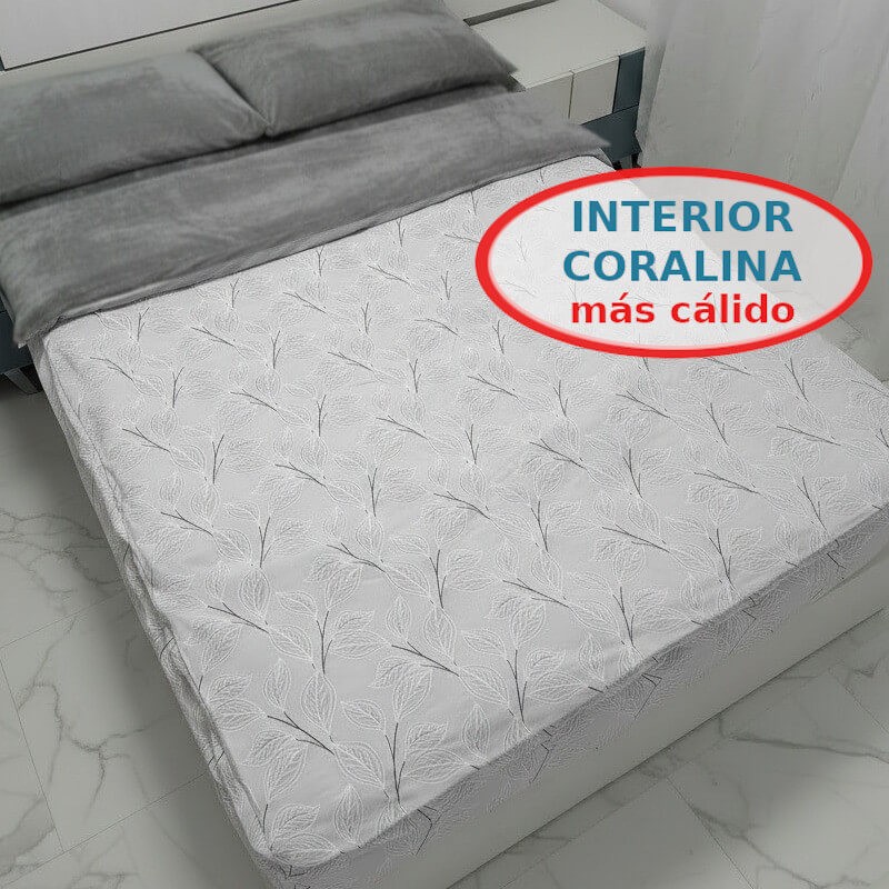 Saco Nórdico interior Coralina Invierno Bebé Hoja Nature Gris Royal