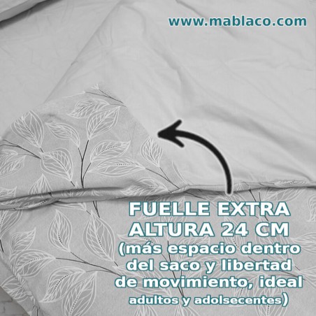 Fuelle extra alto 24 cm para camas de  Matrimonio, Más espacio y libertad de movimiento en el interior saco hoja nature